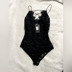 Black Lace FashionNova Bodysuit